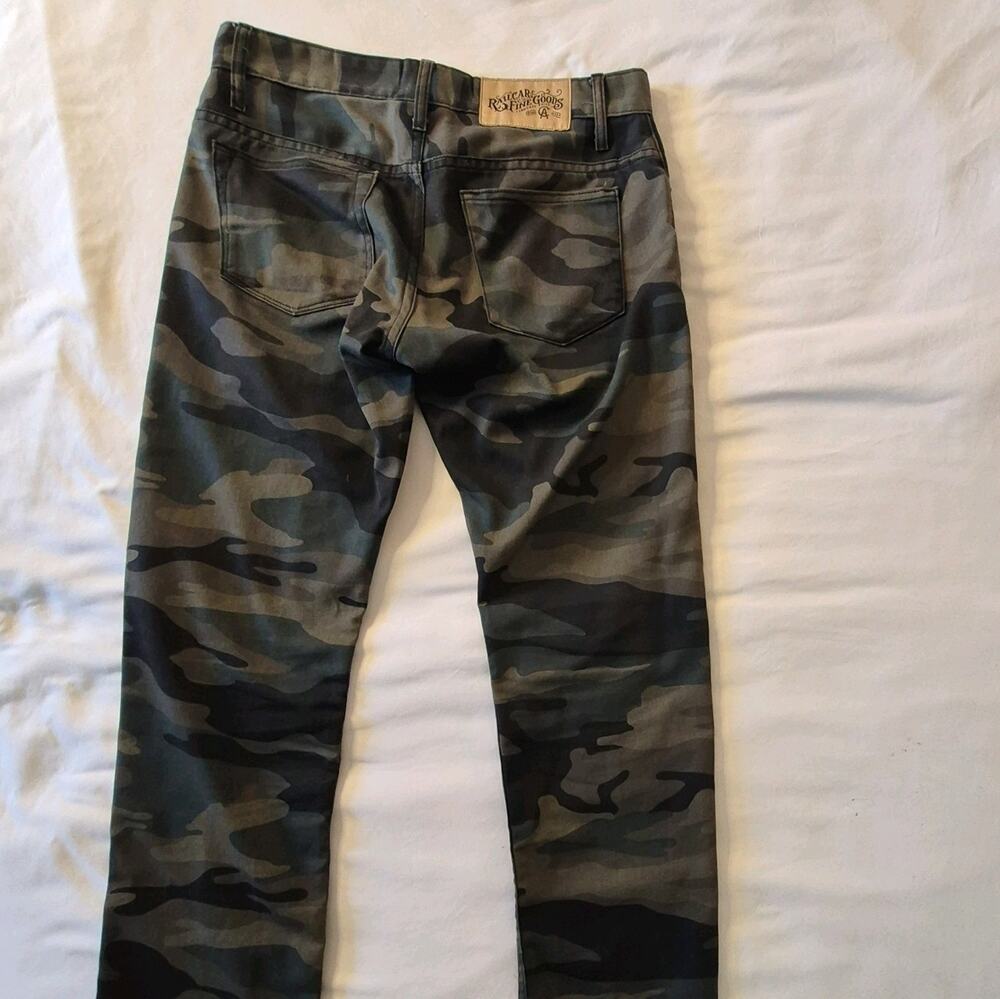 Railcar Fine Goods Spike Slim Tapered Camo Jeans Men's Size 32 USA Made